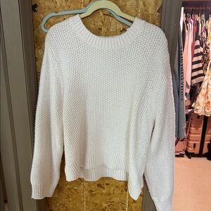 For The Republic Classic White Crew Neck Sweater